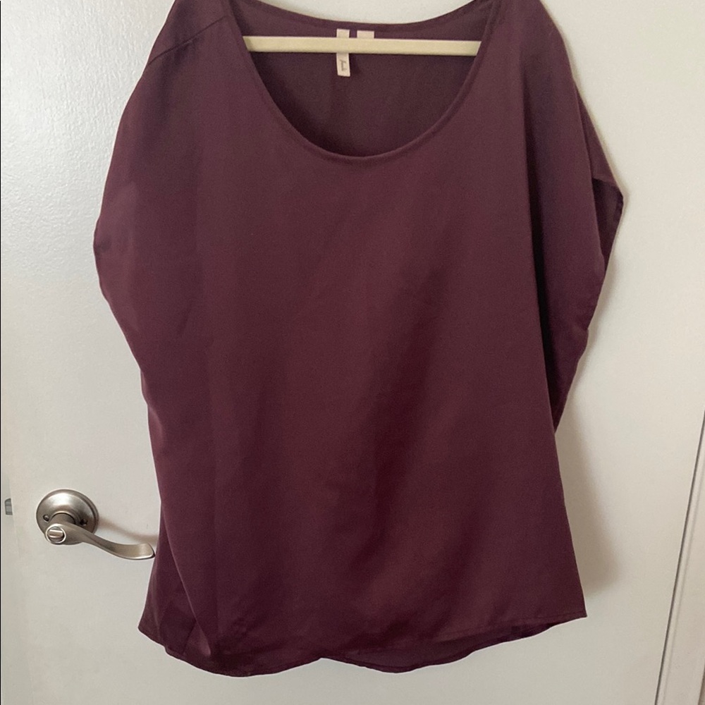 Frenchi Red Dolman Sleeve Blouse Relaxed Fit